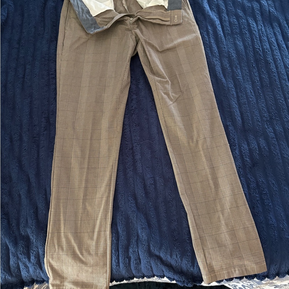 Old Navy Brown Plaid Dress Pants